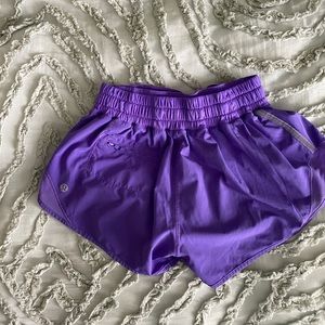 purple lululemon shorts, size 2, excellent condition